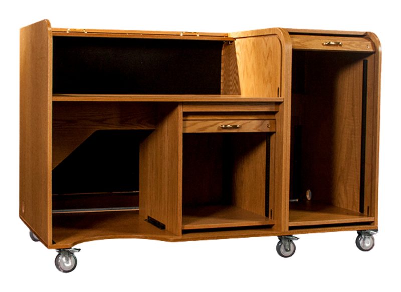 L-Custom compact portable control desk based on the Inspire Standard with INPLUS4 height option