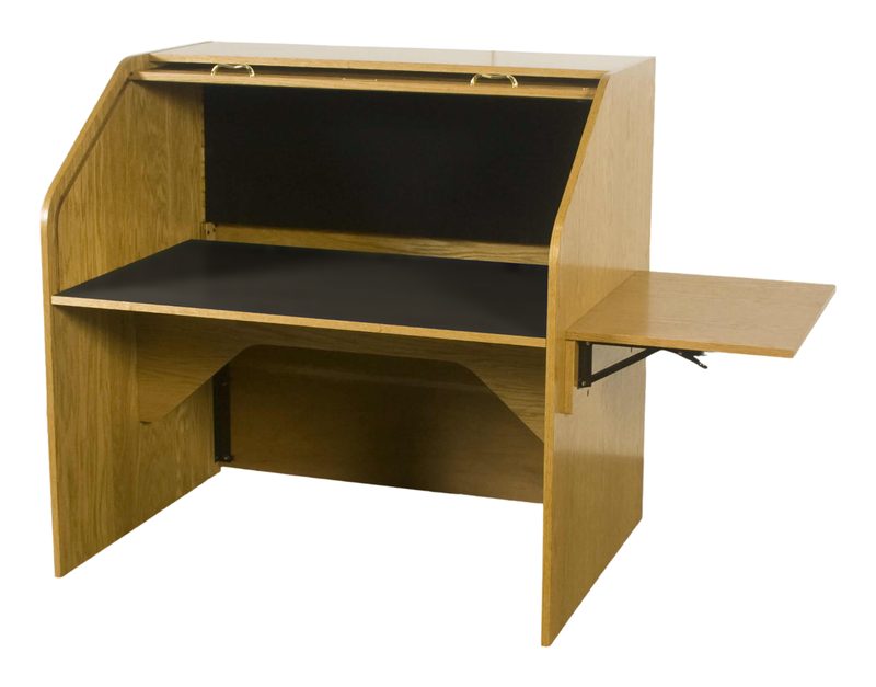 M-Custom High Rise Standard desk body with NOUPPER option and FOLDDWNR folding shelf