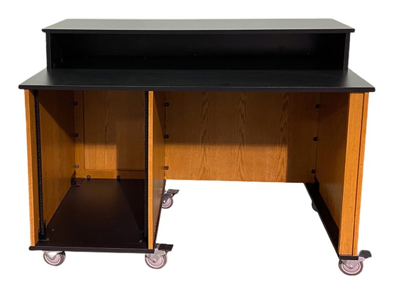 Music Directors Cart #19039 mobile teaching station with multi-level Matte Black work surfaces
