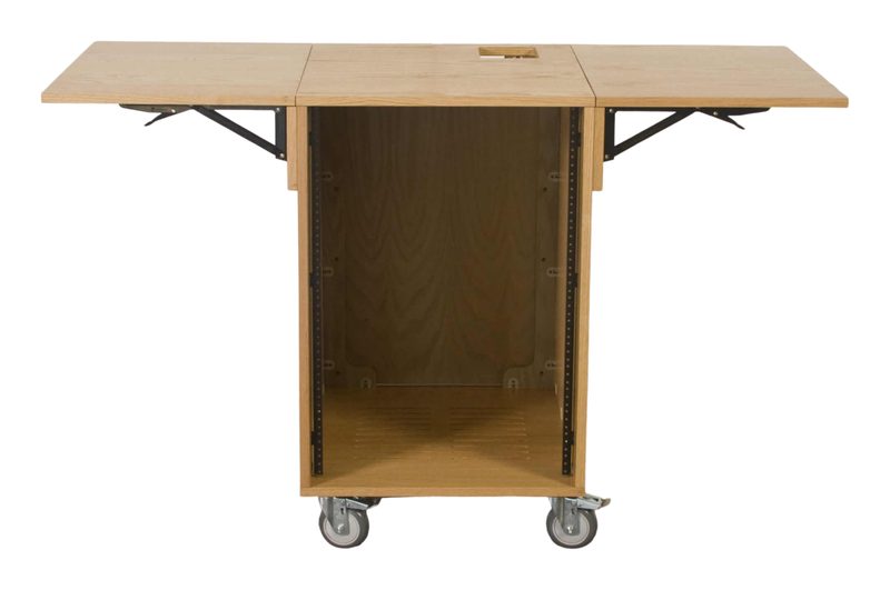 W-Custom customized Classic Racks with double fold-down shelves, stored compactly as a group