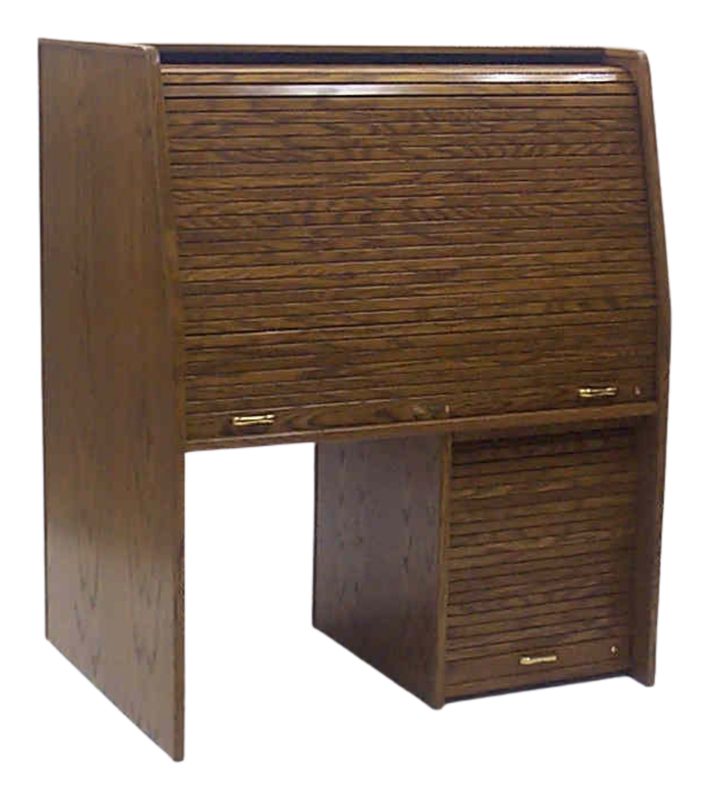 X-Custom High Rise Standard Rolltop adapted to house a large video monitor, 25 inches of interior height