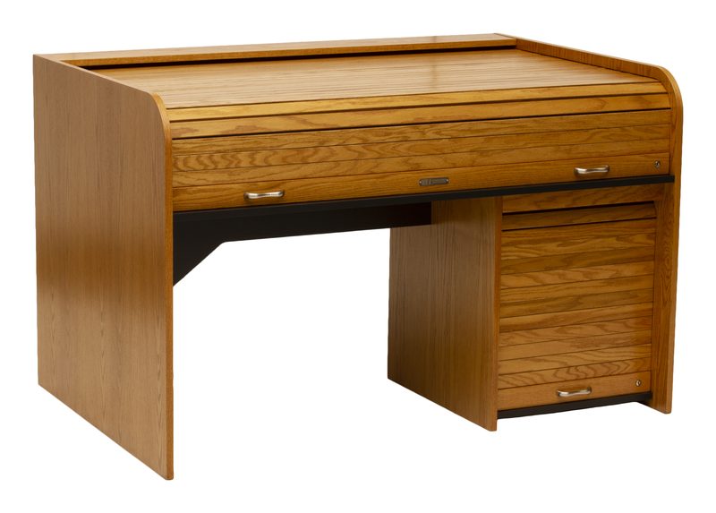 EXTRT-II Extended Rolltop desk front view with the rolltop closed
