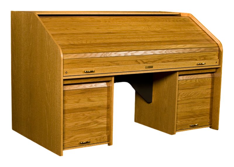 RTCUS-II The Rolltop Custom desk front view with the triple bay upper rack closed