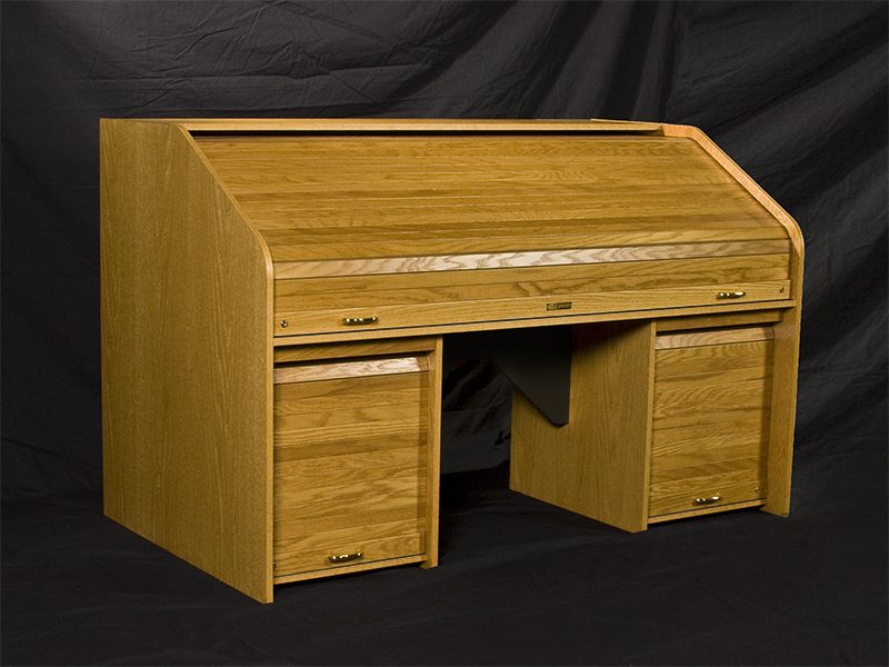 RTCUS-II The Rolltop Custom desk with the rolltop closed in a studio setting