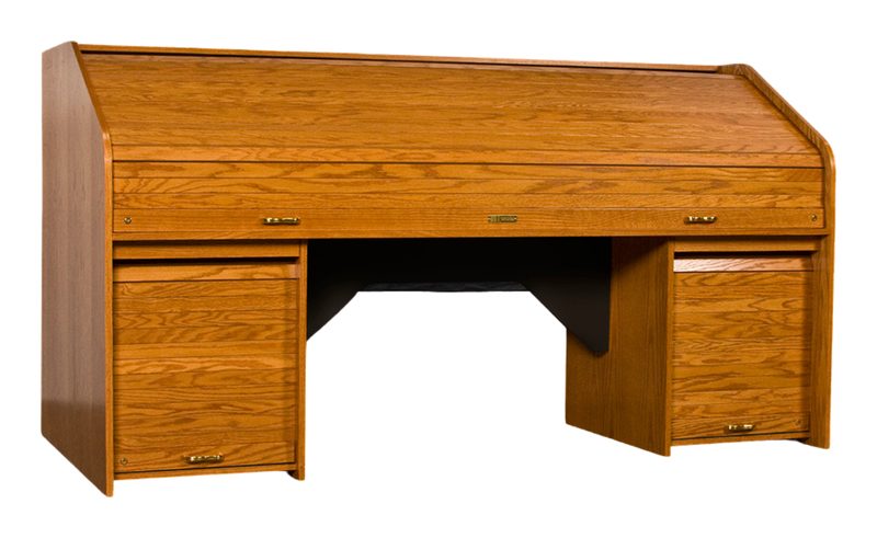 RTQUAD-II The Rolltop Custom Quad desk front view with four SlideOut upper rack bays