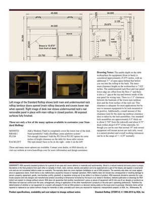 STDRT-II Standard Rolltop spec sheet drawing with dimensions and rack layout