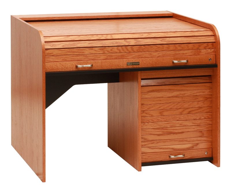 STDRT-II Standard Rolltop desk in Warm Cherry finish with the rolltop open