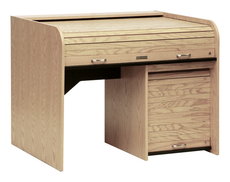 STDRT-II Standard Rolltop desk in Natural Oak finish with the rolltop closed
