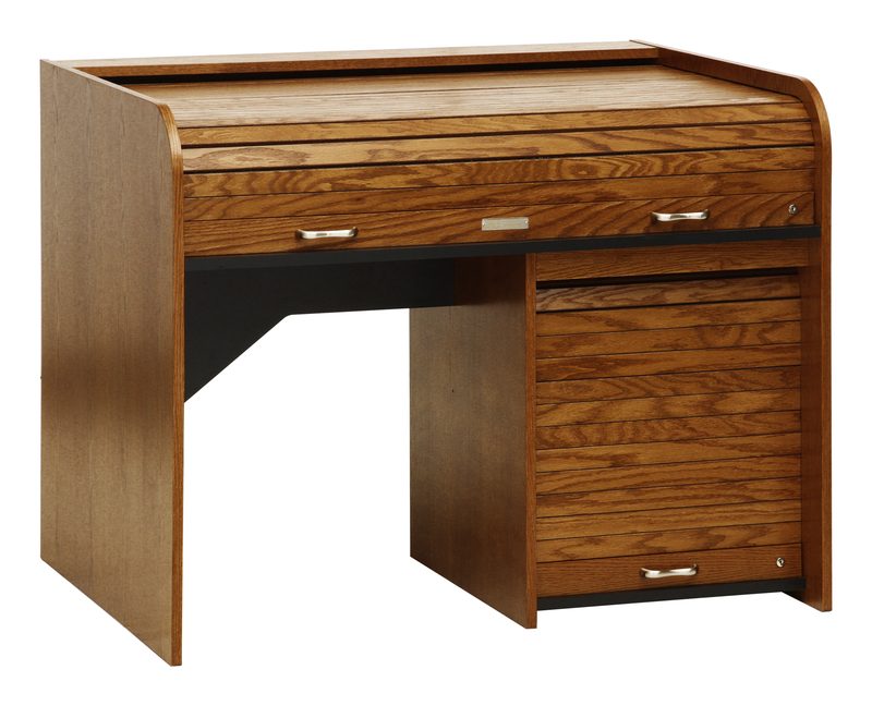 STDRT-II Standard Rolltop desk in Fruitwood finish, front view