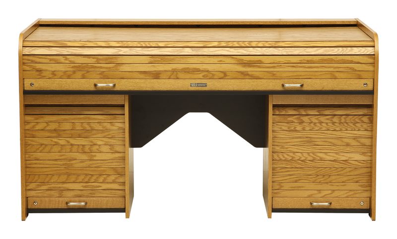 SXEXT-II Super Extended Rolltop desk three-quarter view with the rolltop closed