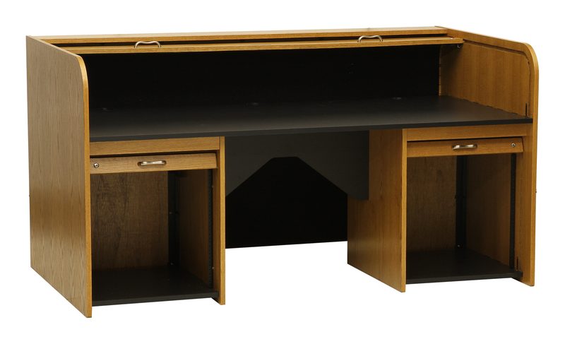 SXEXT-II Super Extended Rolltop desk side view showing the 68 inch tabletop width