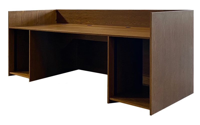 Clearspan CS-1x94x2R14 desk left three-quarter view in the Fruitwood finish