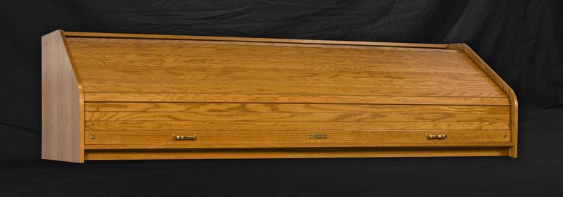 DTQUAD-II Desktop Rolltop Quad desk, wide three-quarter view with the tambour closed