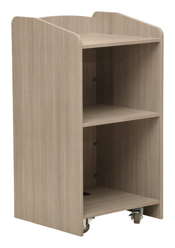 EXL Express Series teaching lectern, angled front view