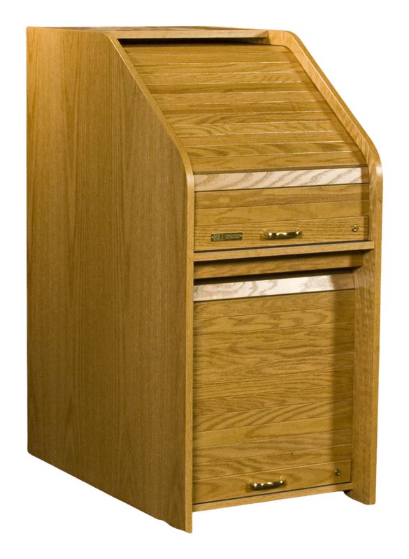 HRMINI-II High Rise Mini Rolltop desk front view on its 21 inch wide frame