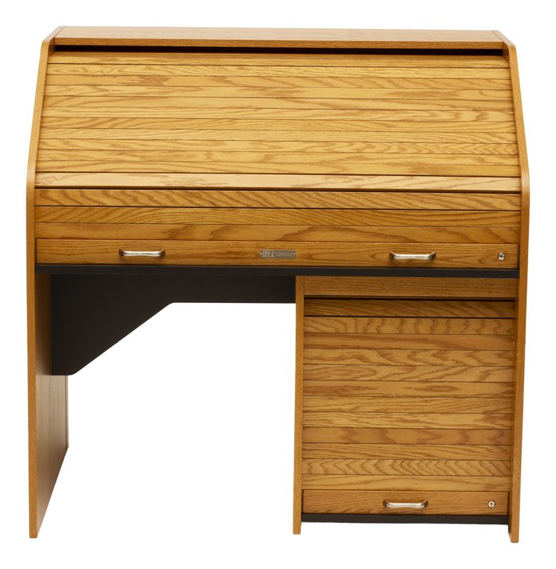 HRSTD-II High Rise Standard Rolltop desk front view with the rolltop closed