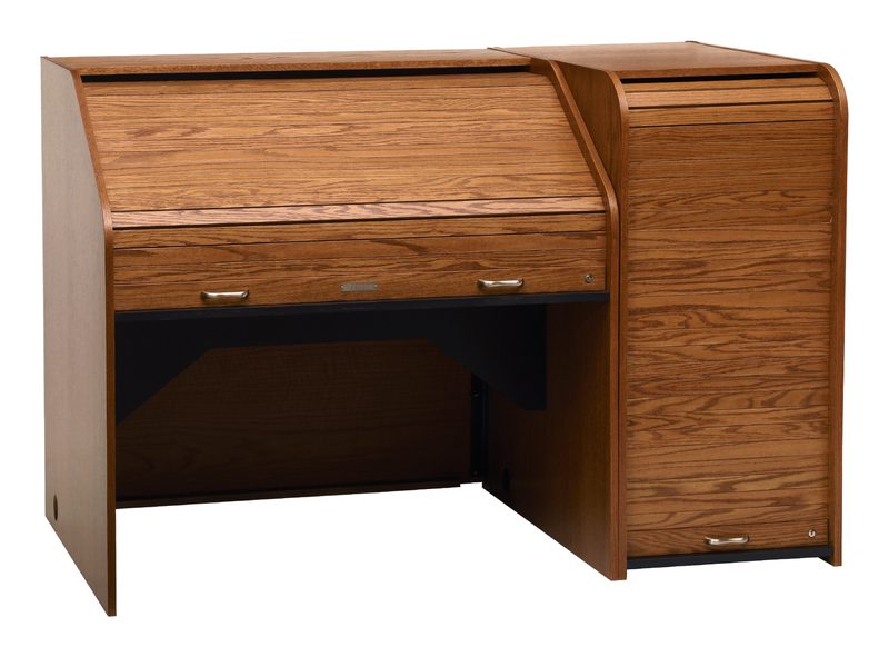 INSHRS-II Inspire Highrise Standard console, angled view with the tambour closed