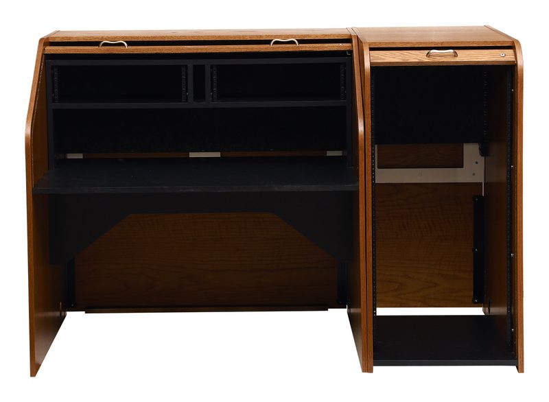 INSHRS-II Inspire Highrise Standard console, front view with the tambour open