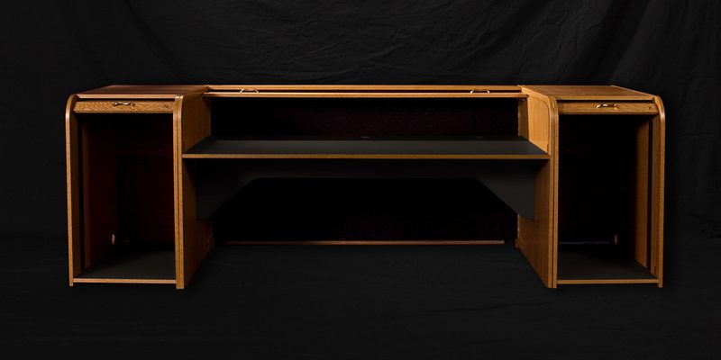 INSXT-II Inspire Super Extended console, tambour open showing the wide worksurface
