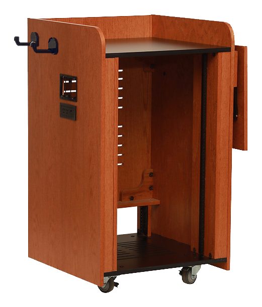 Open Series 23001 mixer workstation rack with the optional side wire hangers