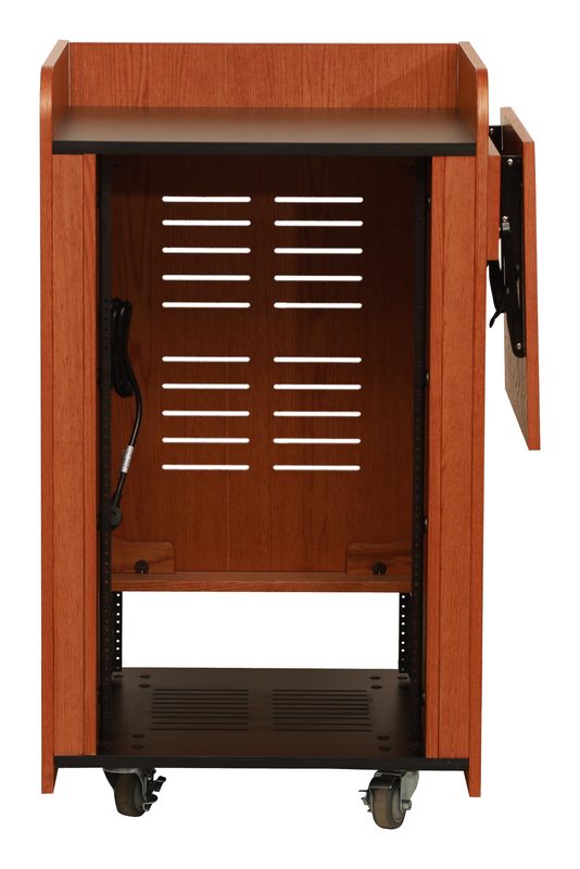 Open Series 23001 rack workstation, view of the right side fold up shelf