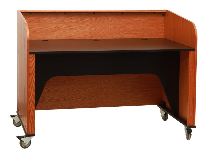 Open Series 23014 presentation desk, angled front view
