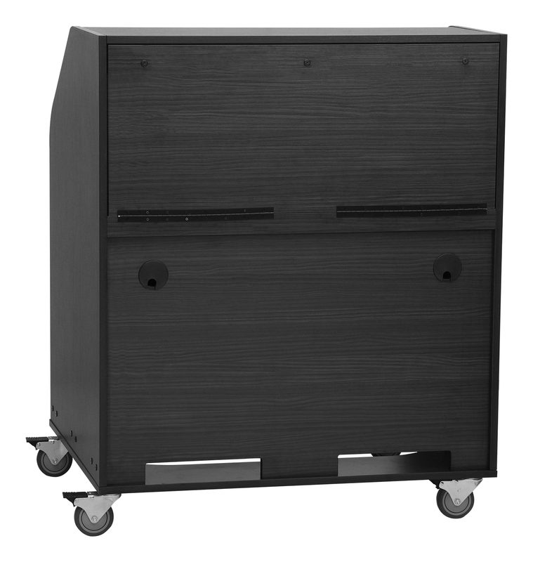 Open Series 20002 A/V workstation, rear view with the door closed