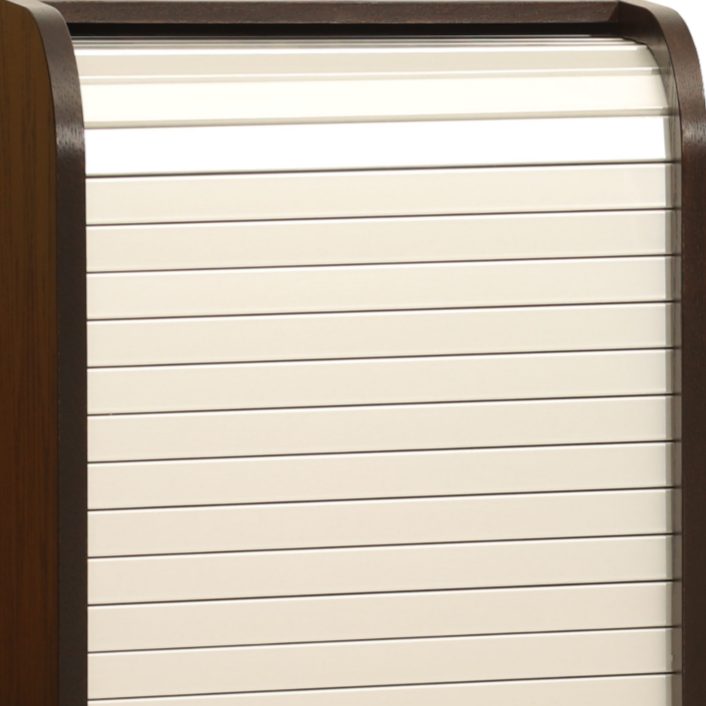 Anodized aluminum rolltop closed on an Ascension ASC20RU-D rack with digital lock