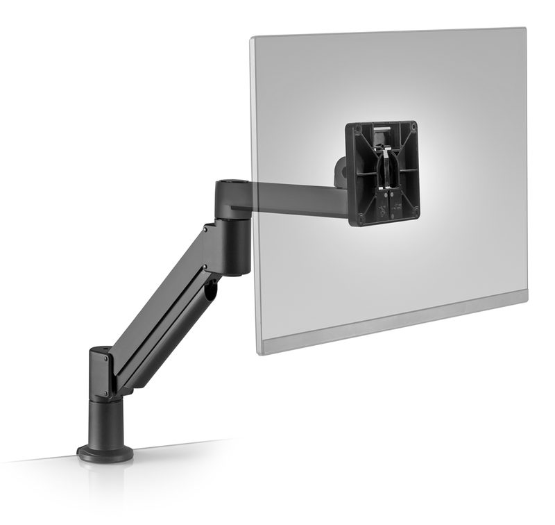 MONARM articulating flat-panel monitor arm mounted on a rolltop desk