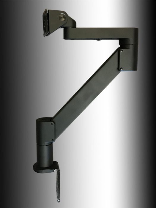 Side view of the MONARM monitor arm showing the pivot and tension adjustment