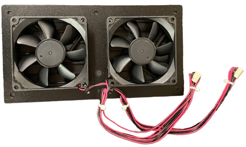 Dualfan dual fan kit installed on an HSA rack panel