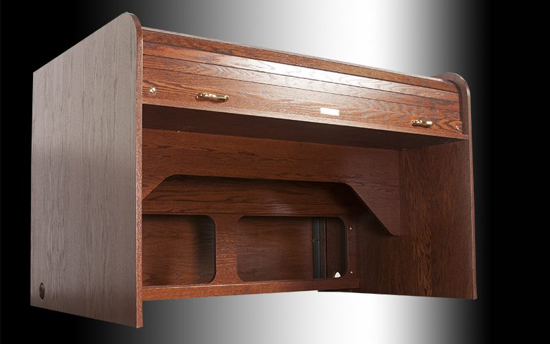 Middle access panel in place on an Inspire Extended desk body
