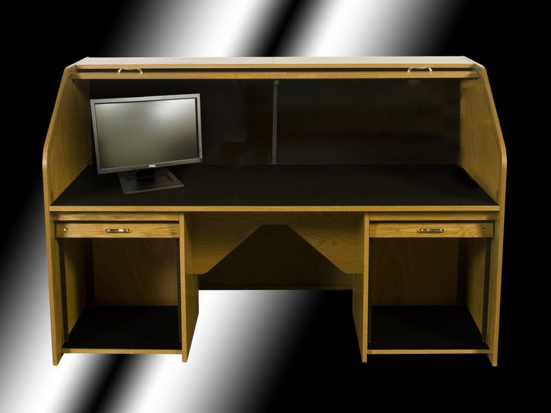 Rolltop Custom ordered without upper slide-out rack bays, shown open in a studio