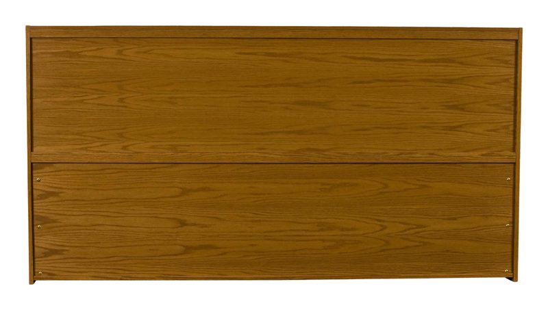 Modesty panel installed on a rolltop desk covering the lower rear opening