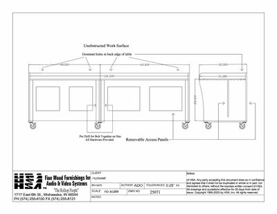 PDS Series custom design 25071 spec sheet drawing with dimensions and bay layout