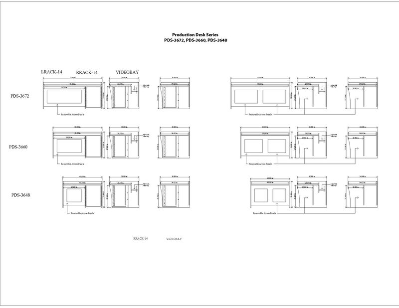 PDS-36 presentation desk shown with the optional video bay above the work surface