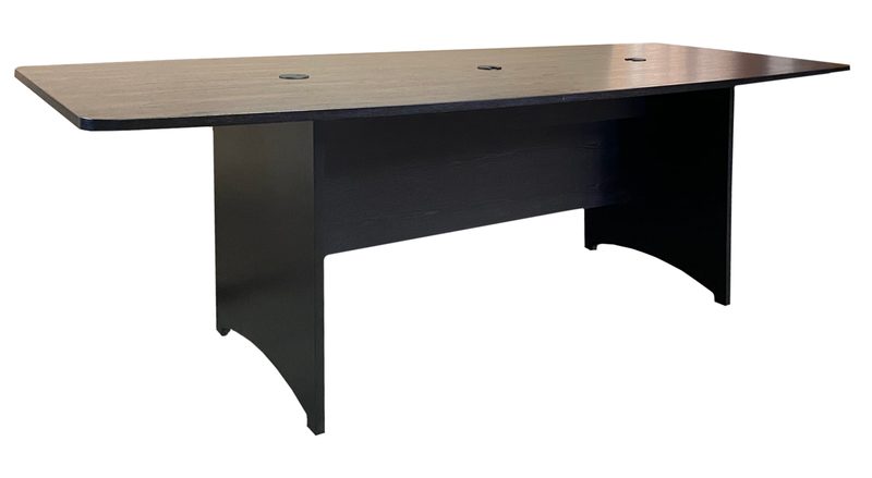 Podcasting desk worksurface with integrated mounts for microphones and monitors