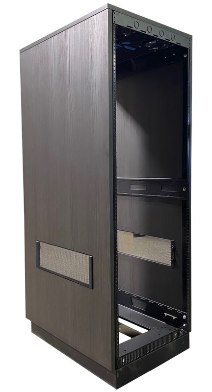 Rack Skins cover detail showing the finish and removable panel edge