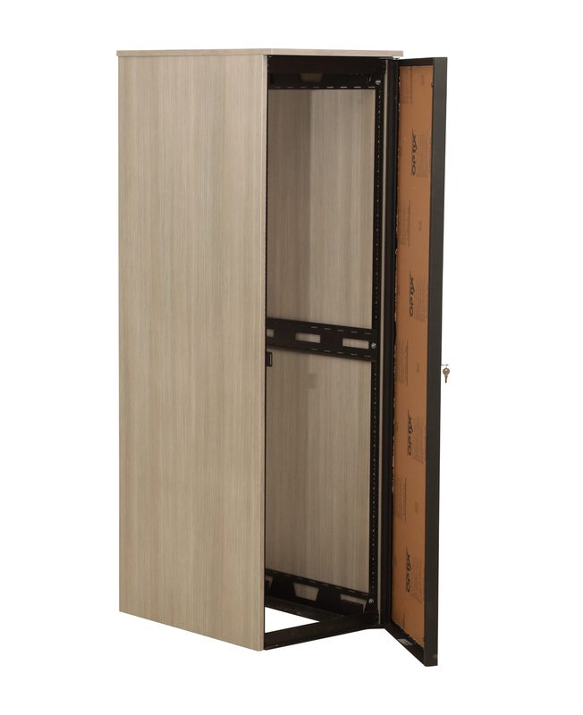 Rack Skins covered rack, front view with clean finished side and top panels