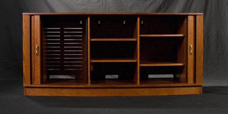 TR16E-II Executive rack open, showing 36 rack spaces across three bays